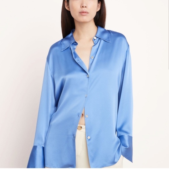 Vince Silk Button Down Blouse - Picture 1 of 9